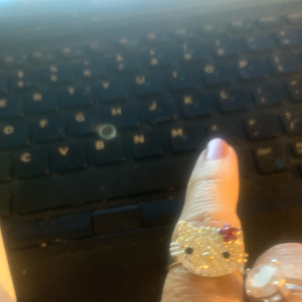 Hello kitty rhinestone ring size m/l